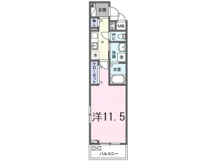 たばさはうすII(1K/1階)の間取り写真