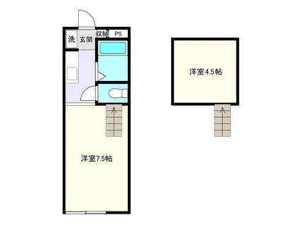 ベルハウスV玉村(ワンルーム/1階)の間取り写真