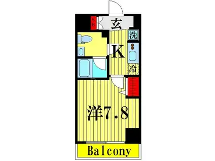 アイル イムーブル亀戸(1K/6階)の間取り写真