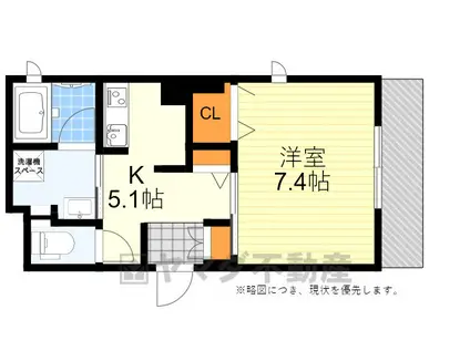 ノース・アルカディアⅡ(1K/3階)の間取り写真