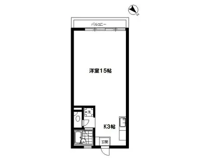 恵比寿ヂョイフル(1K/3階)の間取り写真