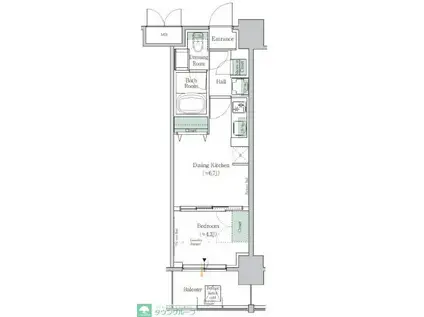 ワンルーフレジデンス台東根岸(1DK/8階)の間取り写真