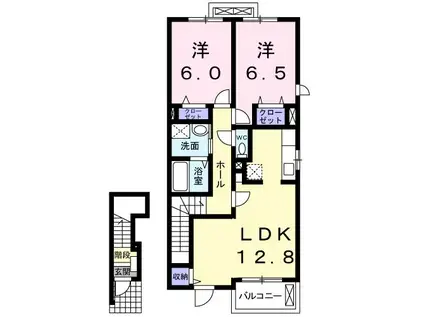 メゾン ドゥ クロシェット(2LDK/2階)の間取り写真