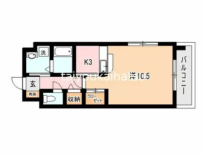 Fビル(1K/2階)の間取り写真