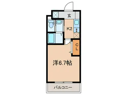 ROOST南武庫之荘(1K/4階)の間取り写真