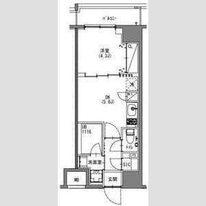 S-RESIDENCE新宿御苑(1DK/5階)の間取り写真