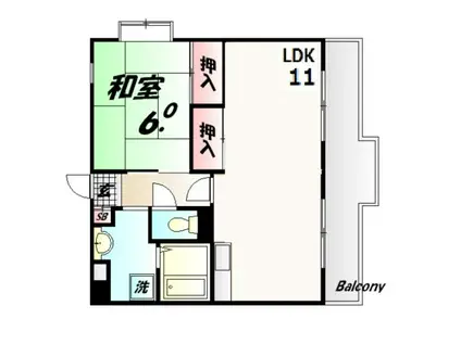 ロイヤルメゾンアドニス 犬猫可(2DK/4階)の間取り写真