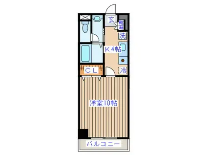 ハイブリツジマンション(1K/5階)の間取り写真