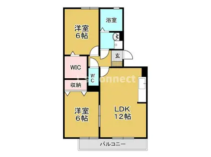 Q.FRONT(2LDK/1階)の間取り写真