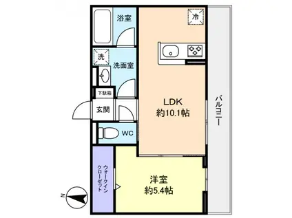 ラ・テールゆりのき台(1LDK/3階)の間取り写真