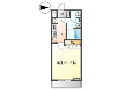 ETERNITY BRIGHT(1K/2階)の間取り写真