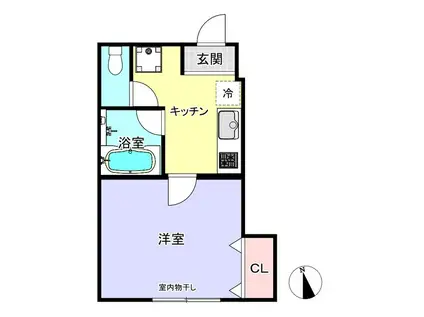 ティサージュ屋形(1K/1階)の間取り写真