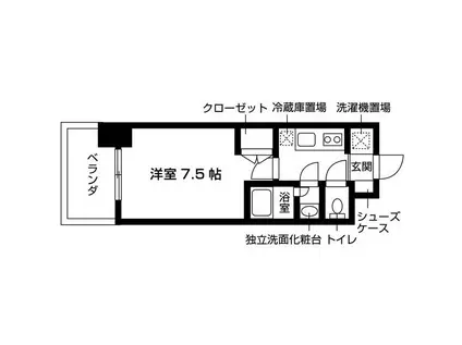 グランハイム山手通(1K/11階)の間取り写真