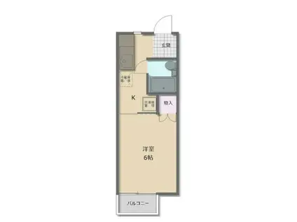 グランメール(1K/2階)の間取り写真