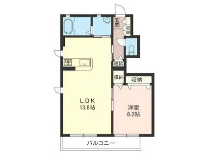 シエル・ブリュー B(2LDK/1階)の間取り写真