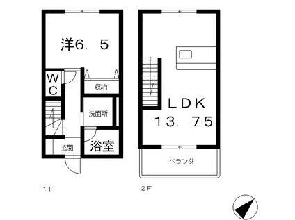 ZENR(1LDK/1階)の間取り写真