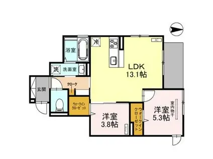 アン シャンテ(2LDK/2階)の間取り写真