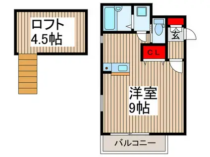 ドミール所沢III(ワンルーム/2階)の間取り写真