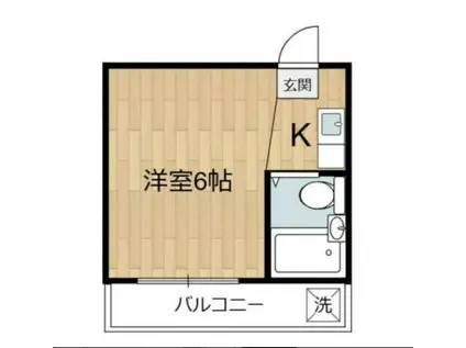 カスティル松葉(ワンルーム/4階)の間取り写真