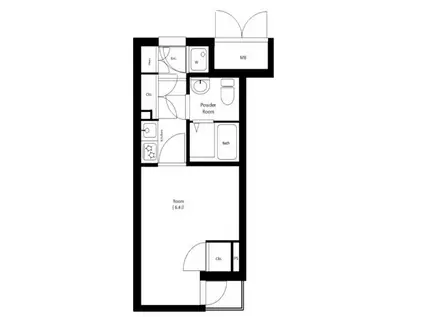 メイクスデザイン白金台(1K/2階)の間取り写真