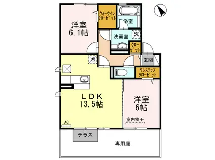 OHANA(2LDK/1階)の間取り写真