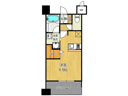 エンクレスト博多イースト PARK(ワンルーム/7階)の間取り写真