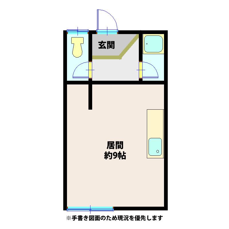 コーポたつみ(ワンルーム/1階)の間取り写真