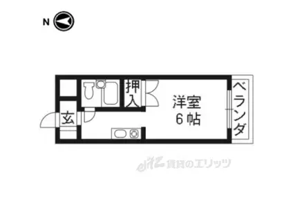 ベルロード高野(1K/2階)の間取り写真