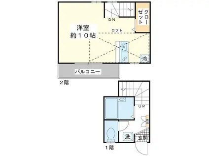 ヒドゥップ・バル(ワンルーム/1階)の間取り写真