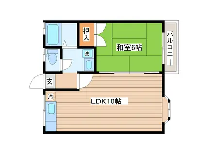 コーポ508(1LDK/2階)の間取り写真