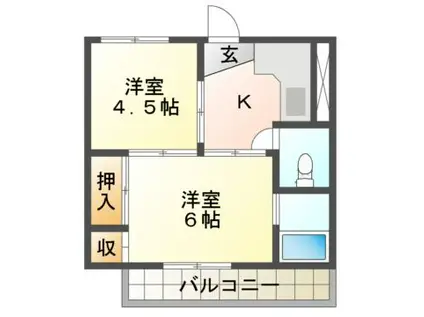 ビレッジハウス白銀(2K/3階)の間取り写真