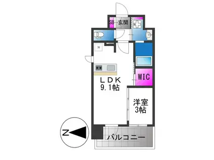 レオンヴァリエ長堀通(1LDK/6階)の間取り写真