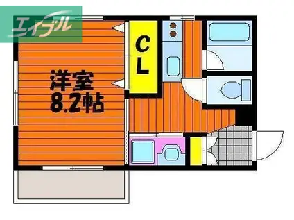 スタシオン電車みち(1K/5階)の間取り写真