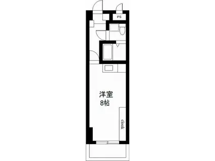 リバータウン原町(ワンルーム/4階)の間取り写真