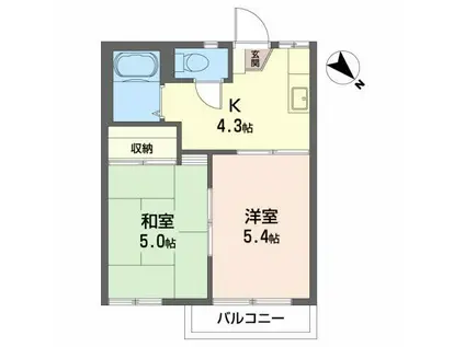 フラッツT(2K/2階)の間取り写真