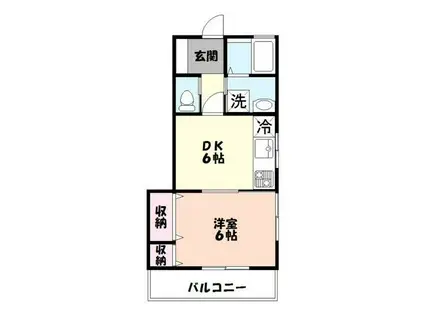 コンフォール(1DK/1階)の間取り写真