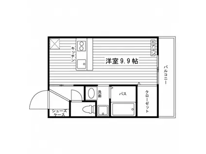 インコントラーレ国立(ワンルーム/1階)の間取り写真