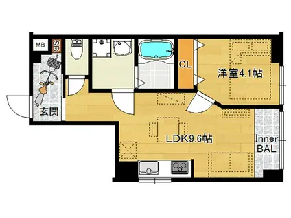 HILL CLIMB MOMODANI(1LDK/3階)の間取り写真