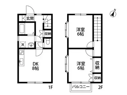 グレイン手島(2DK/1階)の間取り写真