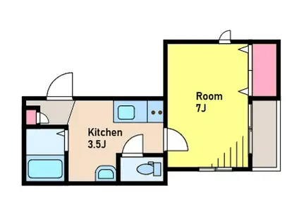 プレジール(1K/3階)の間取り写真