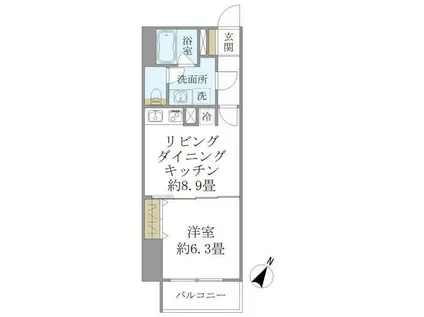 SS. FLAT神楽坂サウス(1LDK/5階)の間取り写真