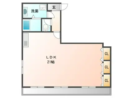 ヴェール・ハウス糸田(ワンルーム/5階)の間取り写真