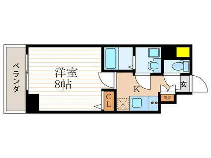 フォレスト西大路五条(1K/8階)の間取り写真