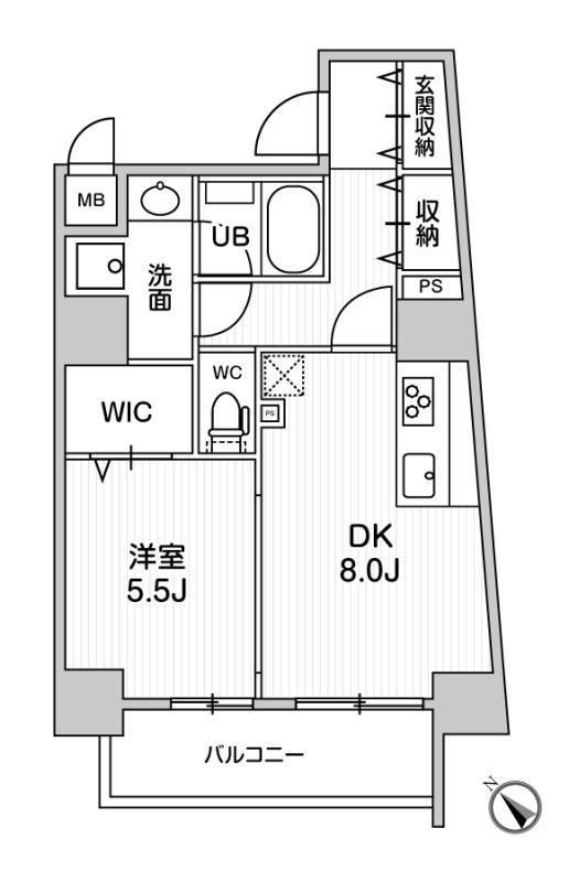 ROOTS HIGASHI NAGASAKI(1LDK/10階)の間取り写真