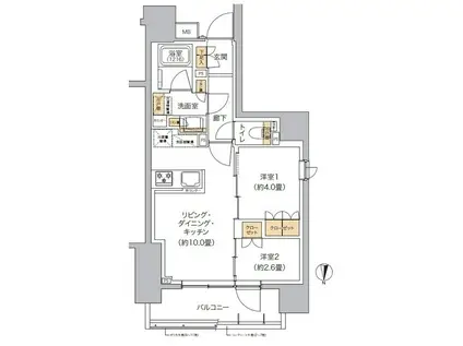 リビオメゾン東池袋(2LDK/7階)の間取り写真