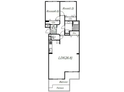 グランドメゾン元宮町(2LDK/1階)の間取り写真