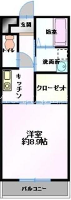 DRAGOII(1K/3階)の間取り写真