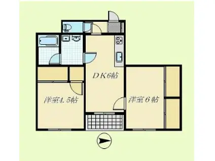 第2石橋ビル(2DK/4階)の間取り写真