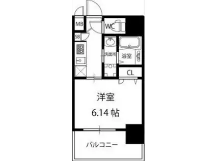 パークヒルズ天保山MOE(1K/9階)の間取り写真