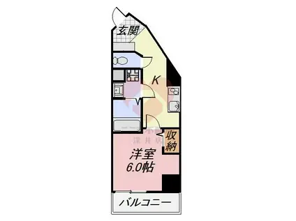 プリメーロ66(1K/6階)の間取り写真